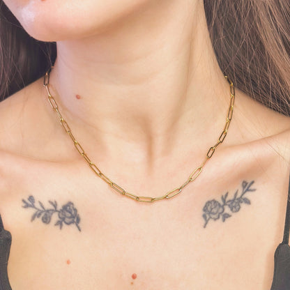 4mm pločio auksuota grandinėlė "Chain"