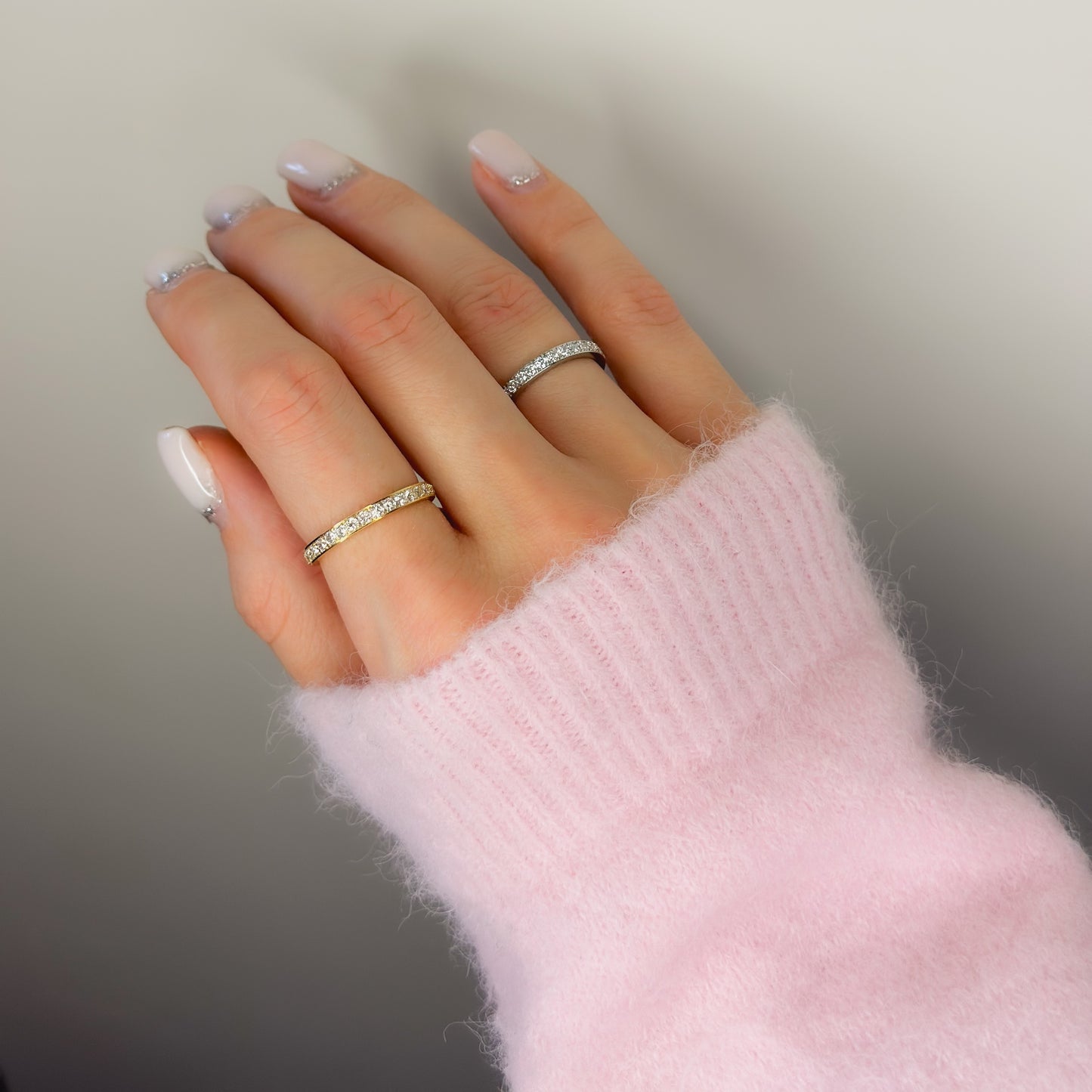 2,5mm storio žiedas su cirkoniais