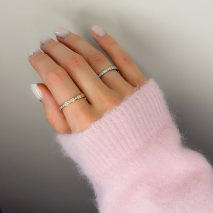 2,5mm storio žiedas su cirkoniais