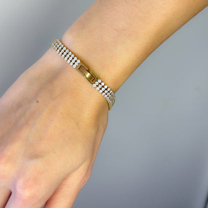 Auksuota triguba apyrankė Tennis