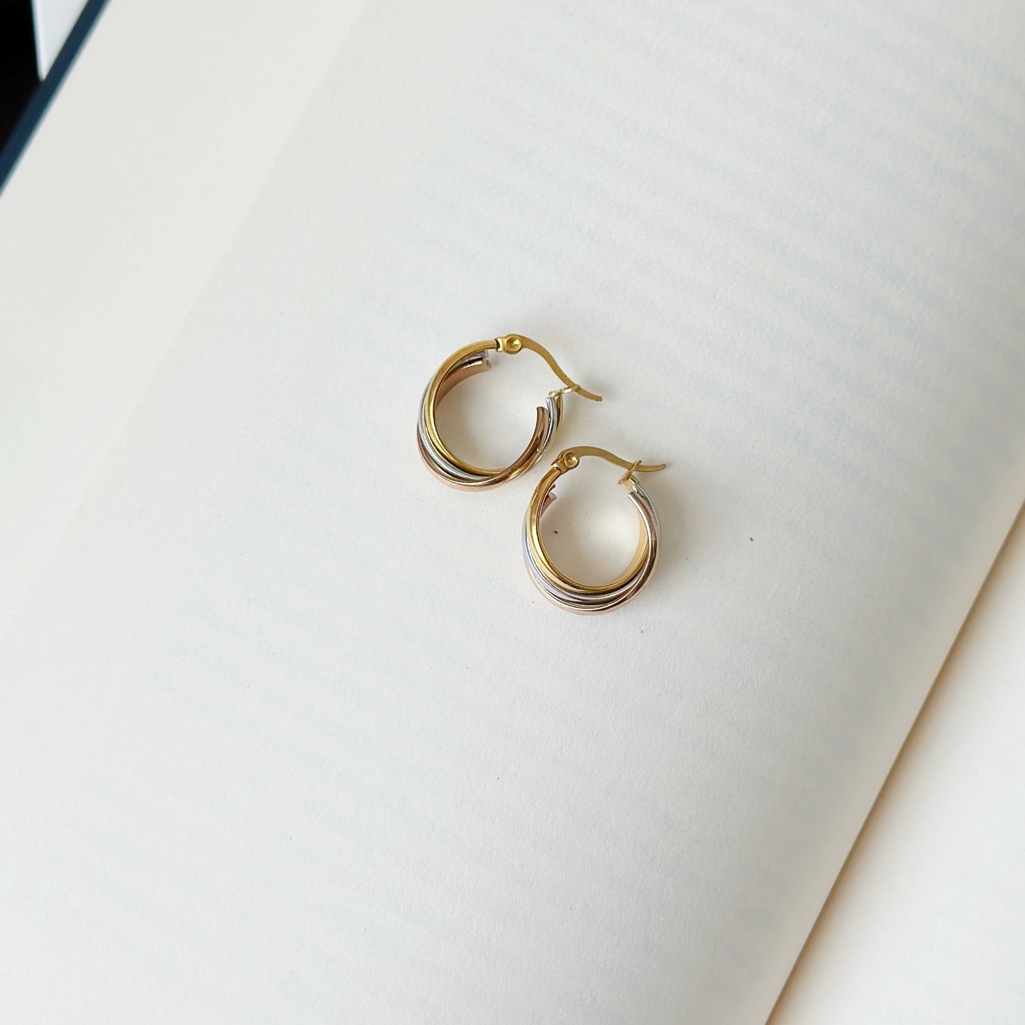 Auskarai anglišku užsegimu "Triple Tone"