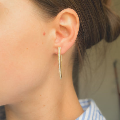 Sterling Silver Gold Plated CZ Drop Earrings