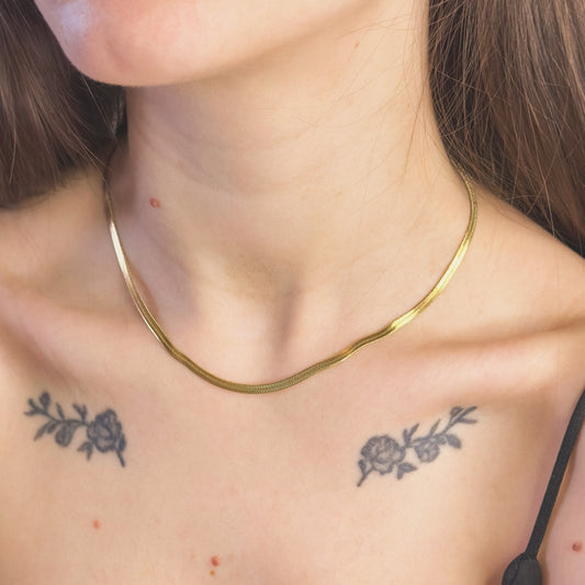 3mm auksuota grandinėlė "Flat chain"