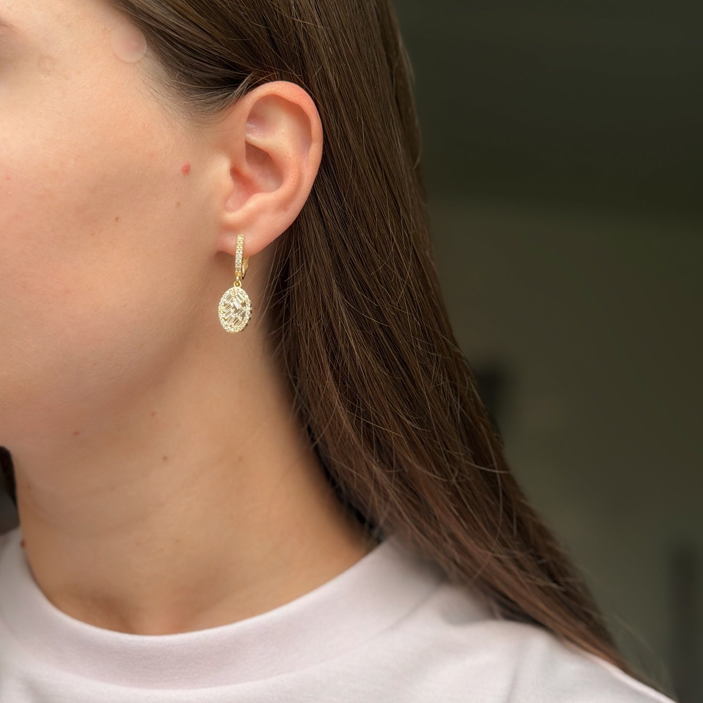 Sterling Silver Gold Plated English Lock Earrings