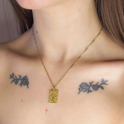 Auksuotas pakabukas su Rope pynimo grandinėlė