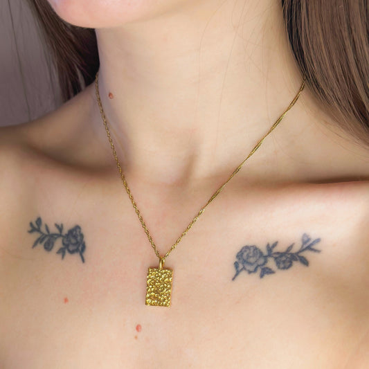 Auksuotas pakabukas su Rope pynimo grandinėlė