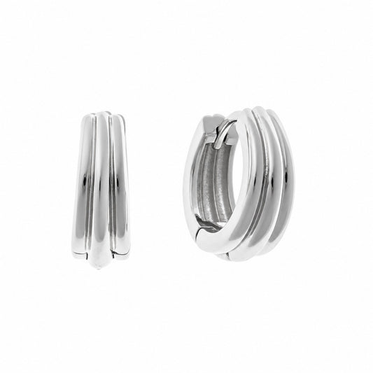 Sterling Silver Rhodium Plated Hoops