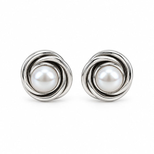 Sterling Silver Pearl Studs