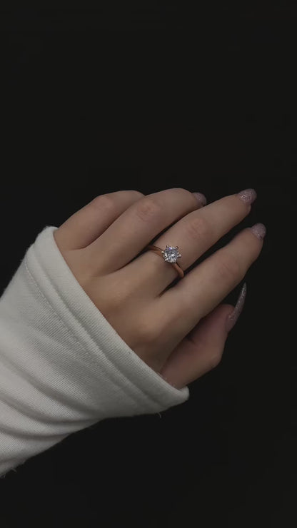 Sterling Silver Rose Gold Plated Nora Ring