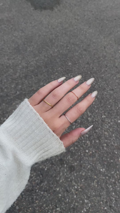 Sterling Silver Gold Plated 1 mm Minimalist Ring
