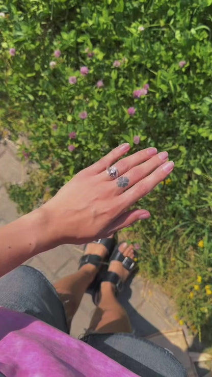 Sterling Silver CZ Teardrop Ring