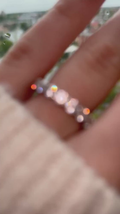 Sterling Silver Rhodium Plated 3 mm CZ Band Ring