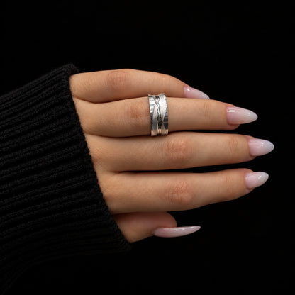 Sterling Silver Rhodium Plated 7 mm Band Ring