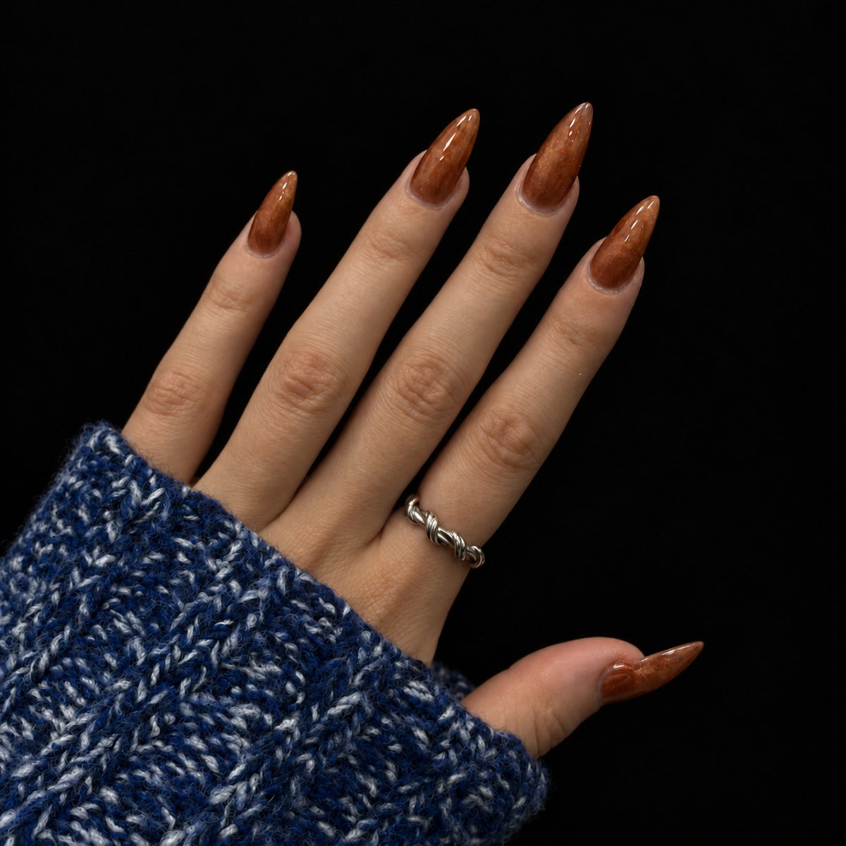 Sterling Silver Rhodium Plated Twisted Ring