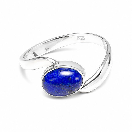 Sterling Silver Oval Lazurite Ring
