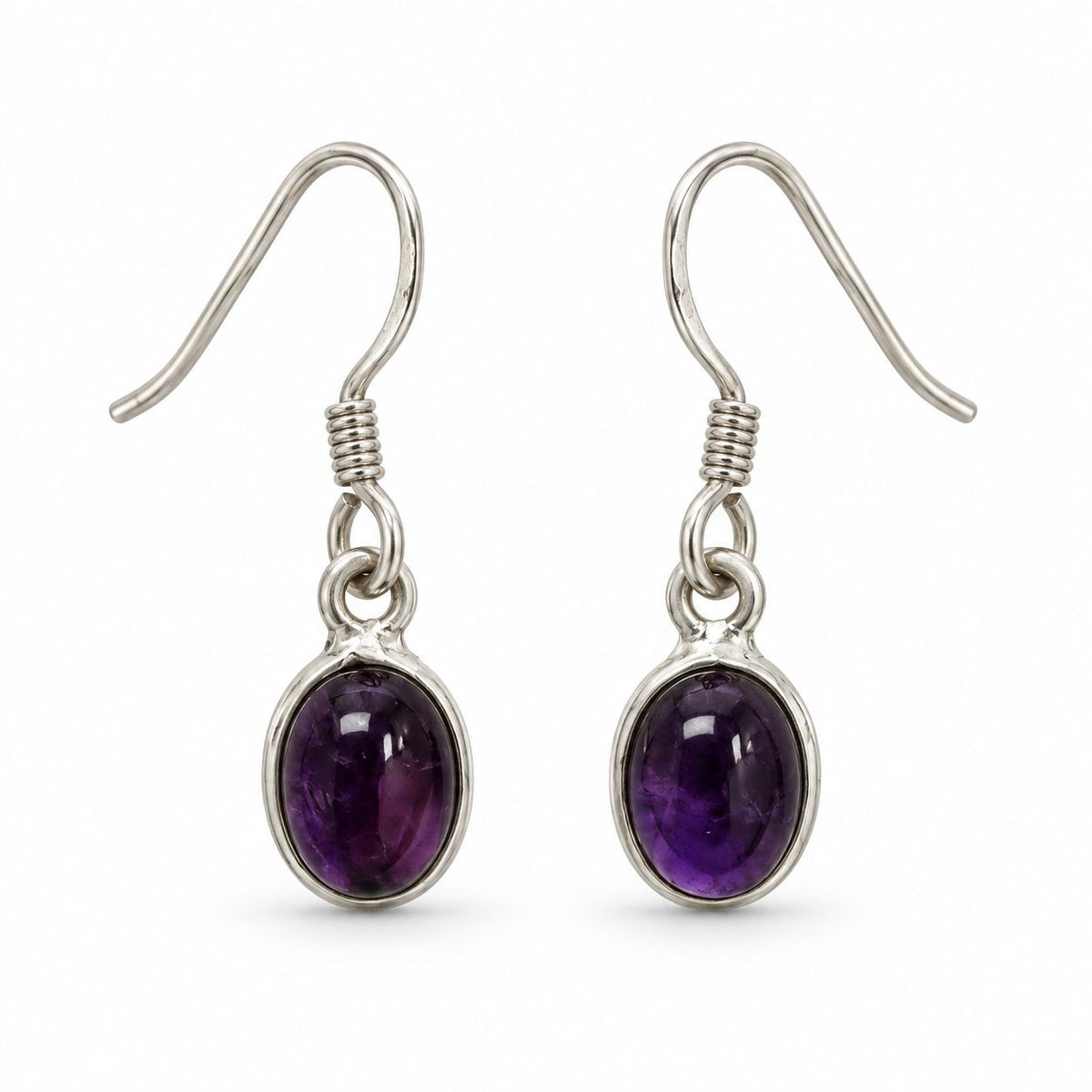 Sterling Silver Amethyst Drop Earrings