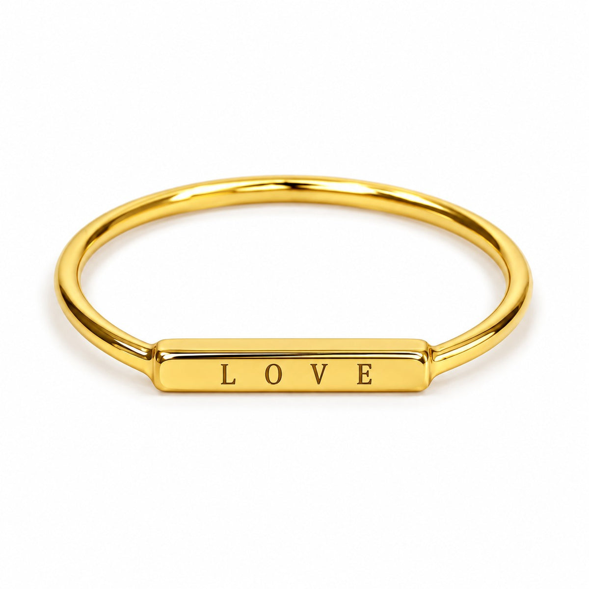 Sterling Silver Gold Plated Love Ring