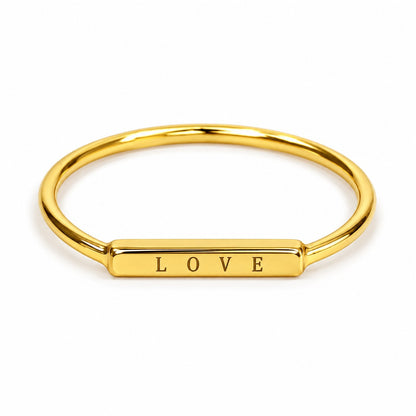 Sterling Silver Gold Plated Love Ring
