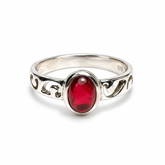 Sterling Silver Garnet Ring