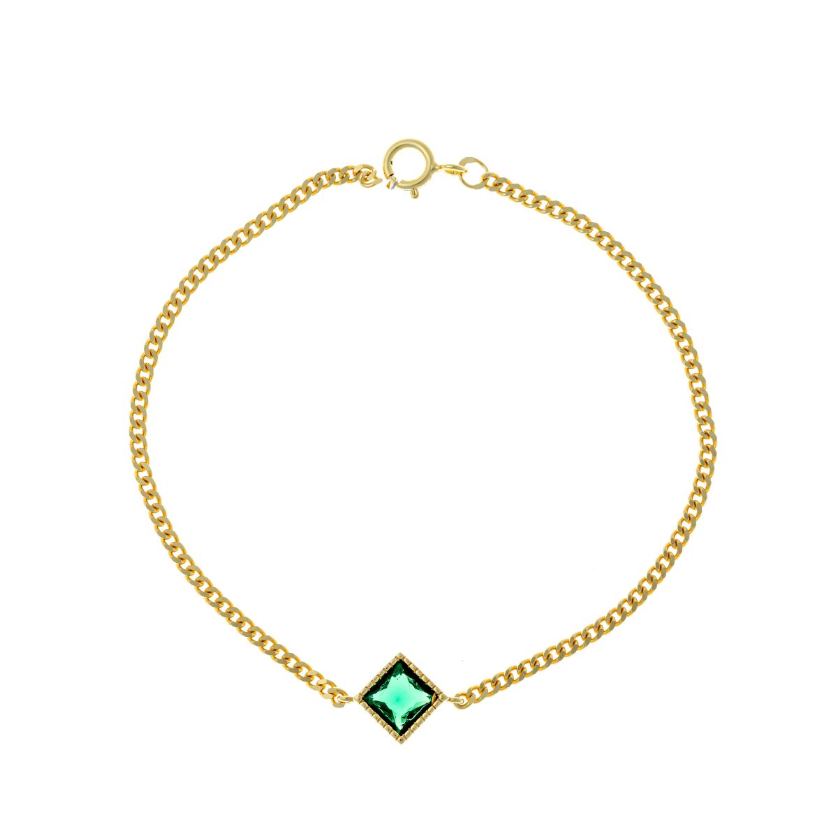 Sidabrinė apyrankė su žaliu cirkoniu