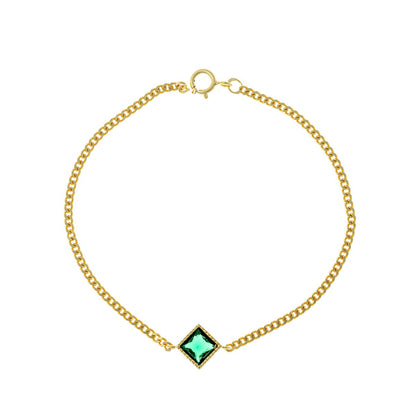 Sidabrinė apyrankė su žaliu cirkoniu